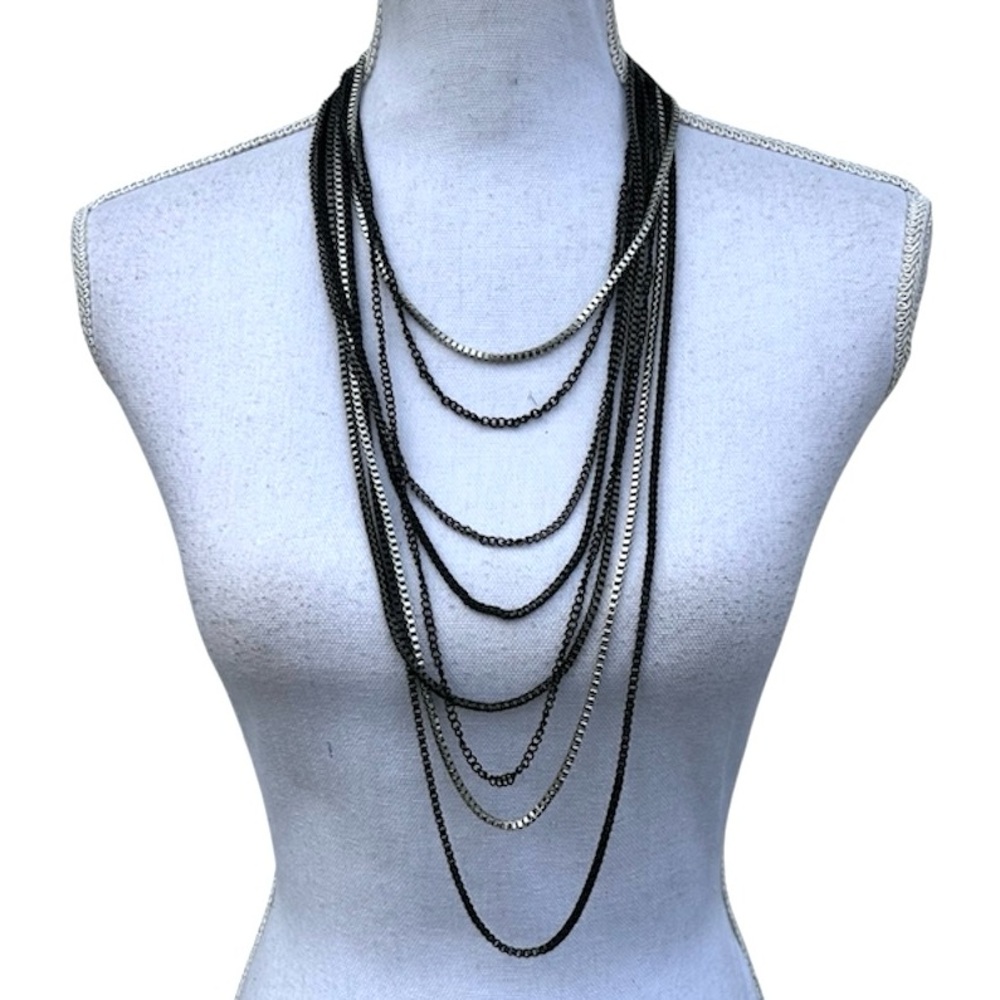 Multi strand layered chain necklace